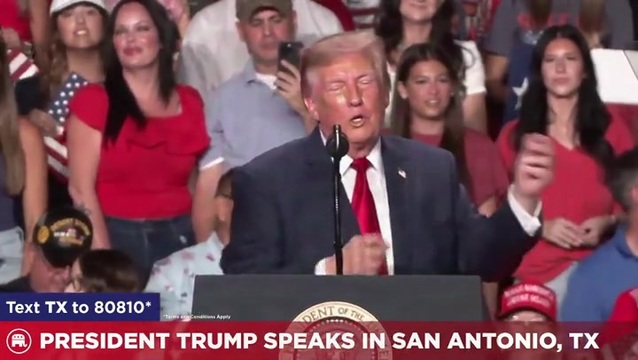Trump Texas Rally Descends into Chaos as Hecklers Repeatedly Interrupt Speech: ‘They’re Paid by Enemies of Our Nation’